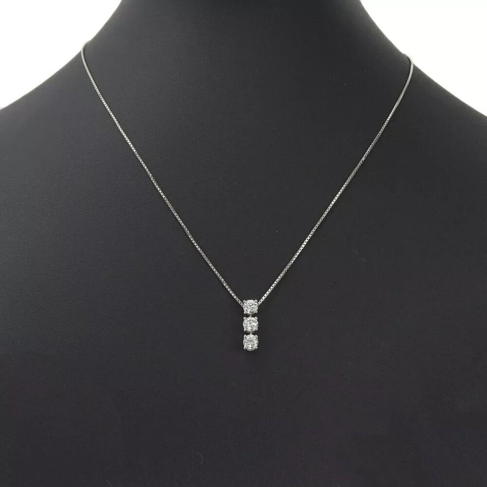 3P diamond Necklace Pt850Platinum/Pt900Platinum/diamond 5.2g Women